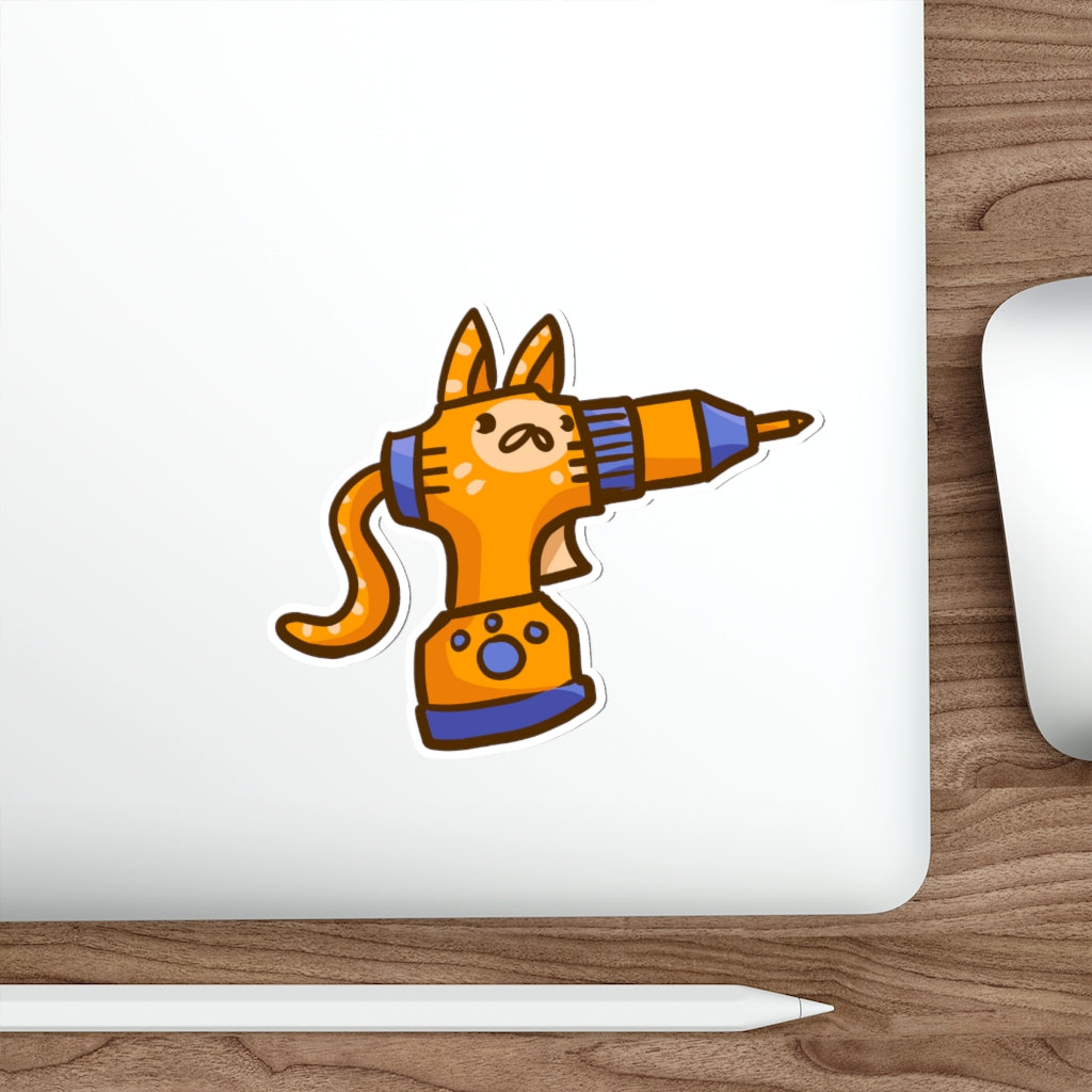 Drill Cat Die-Cut Sticker