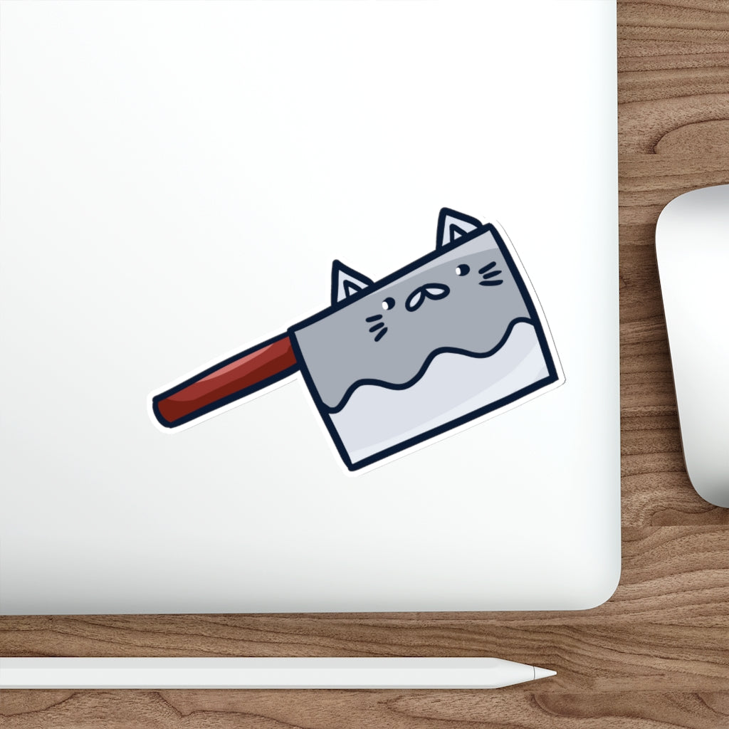 Cleaver Cat Die-Cut Sticker