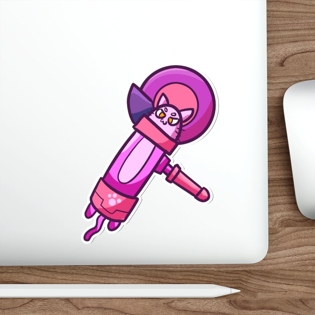Angle Grinder Cat Die-Cut Sticker