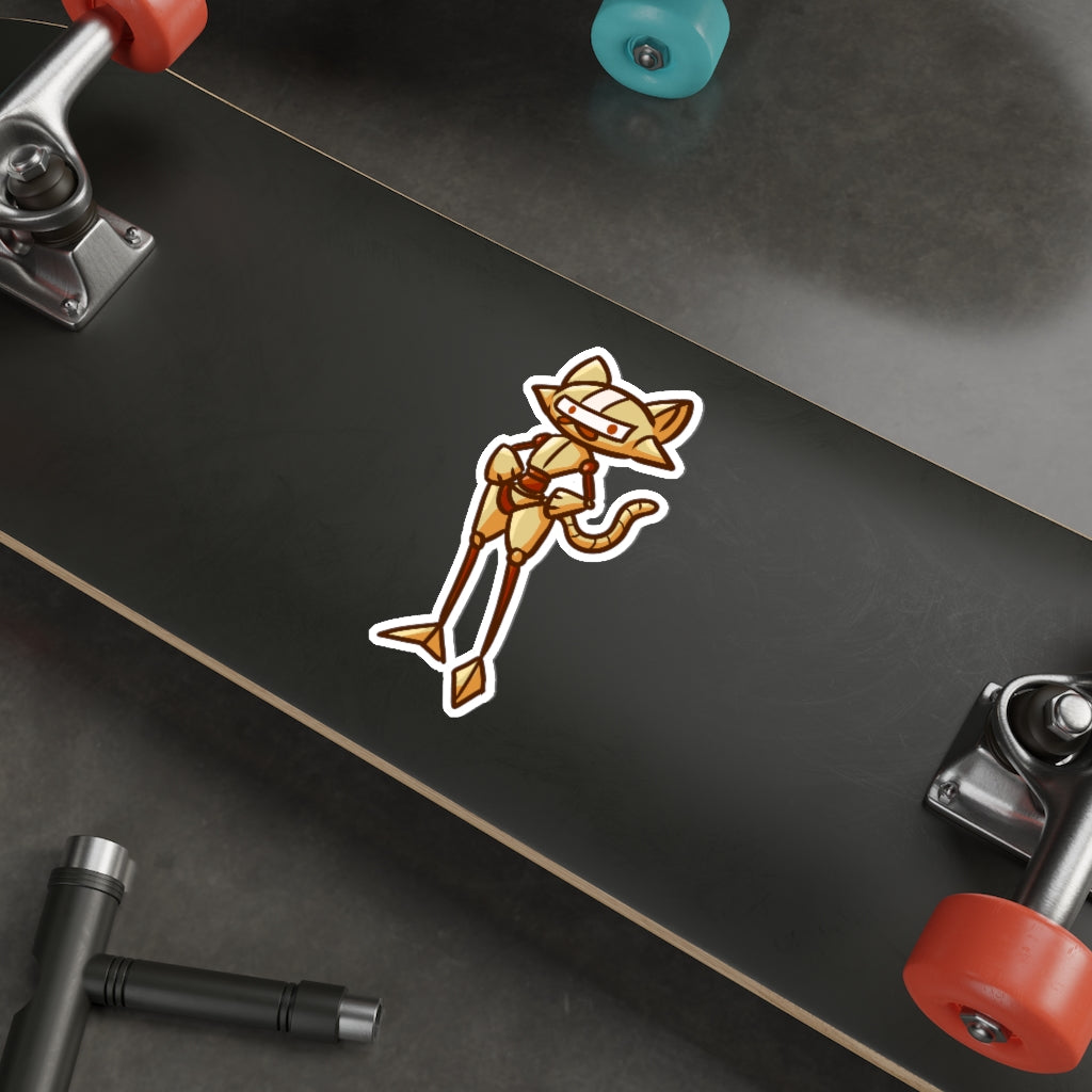 Running Robot Cat Die-Cut Sticker