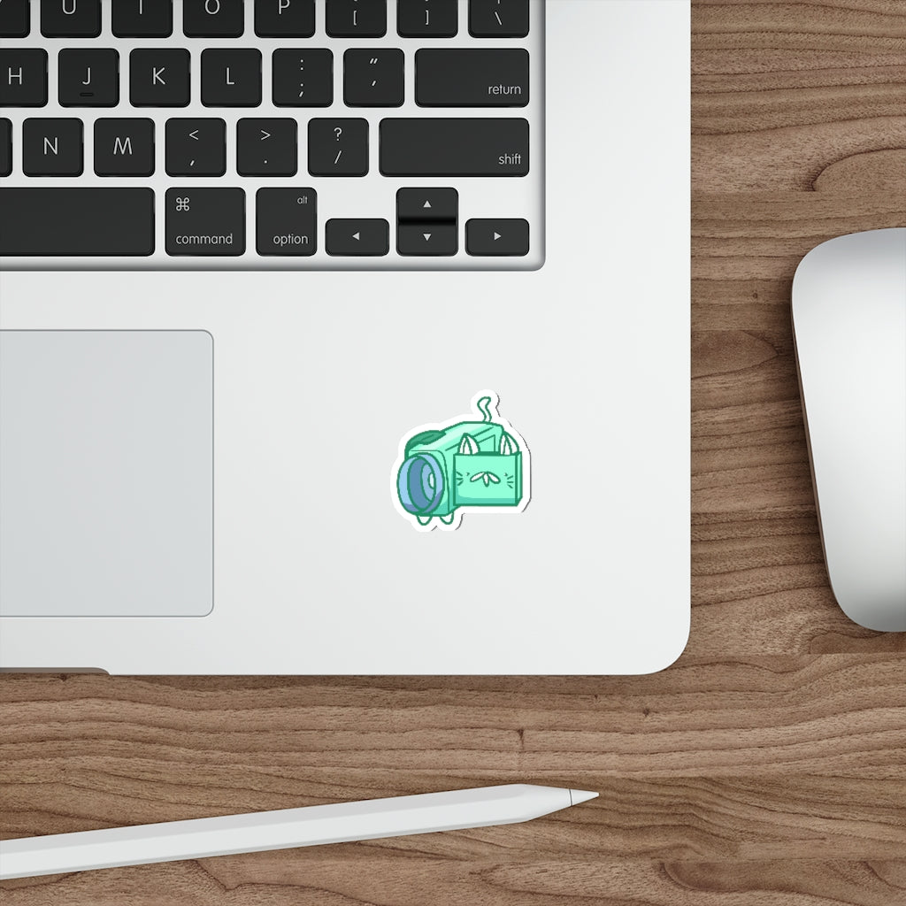 Camcorder Cat Die-Cut Sticker