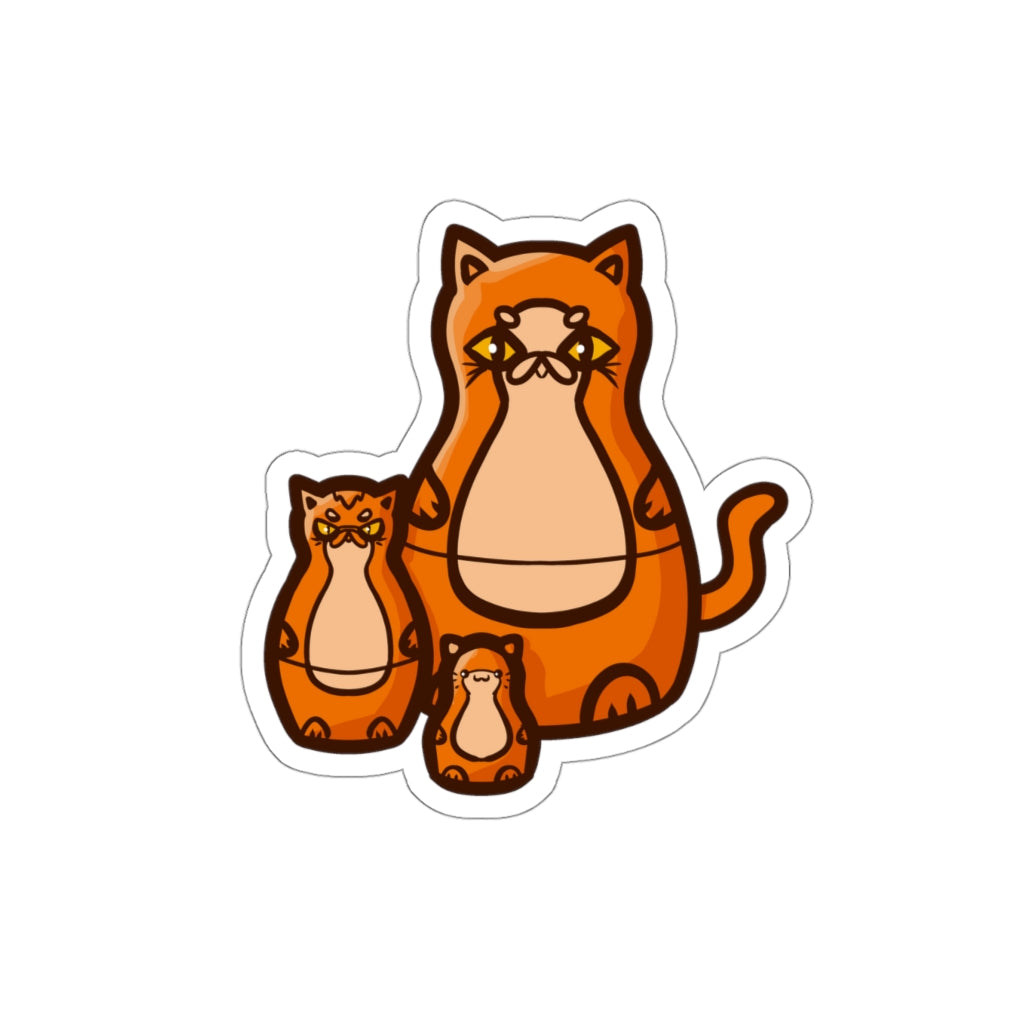 Nesting Doll Cats Die-Cut Sticker