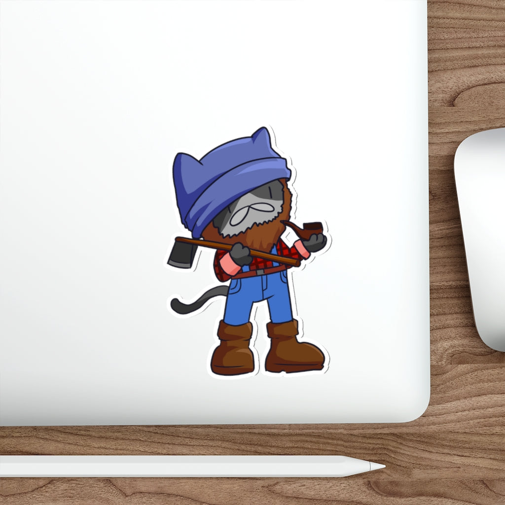 Lumberjack Cat Die-Cut Sticker