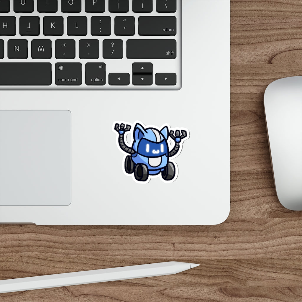 Wheeled Robot Cat Die-Cut Sticker