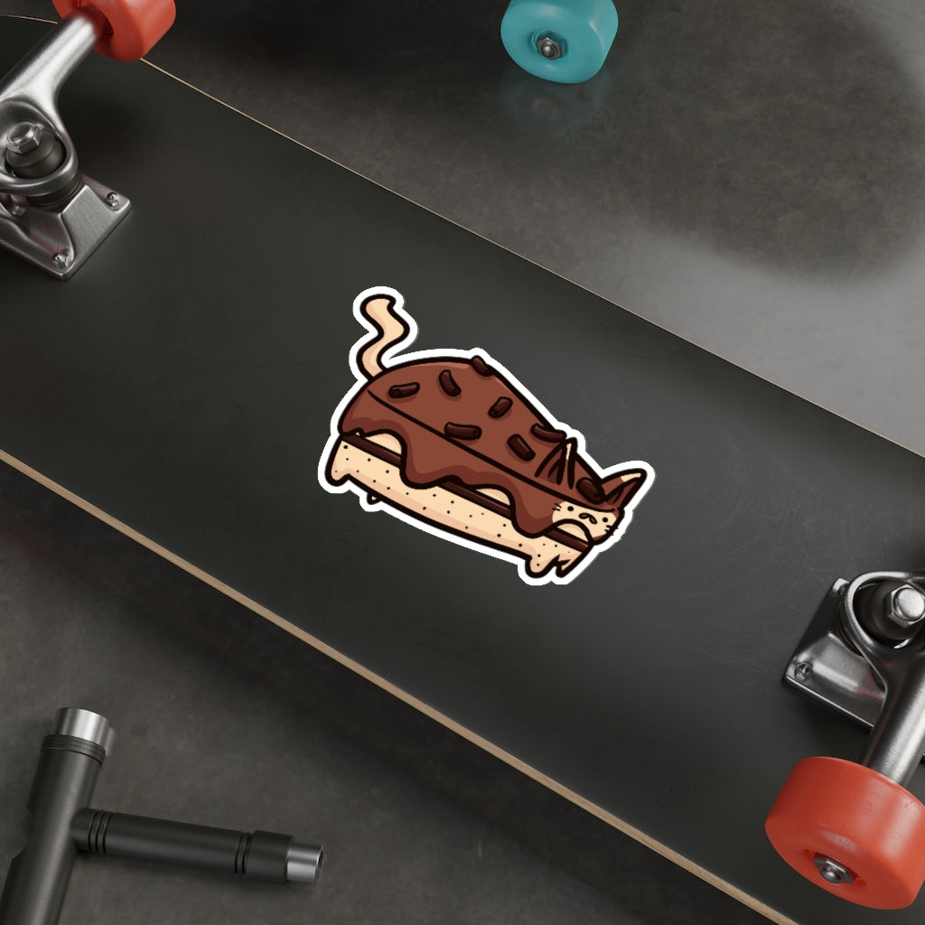 Chocolate Cake Cat Die-Cut Sticker