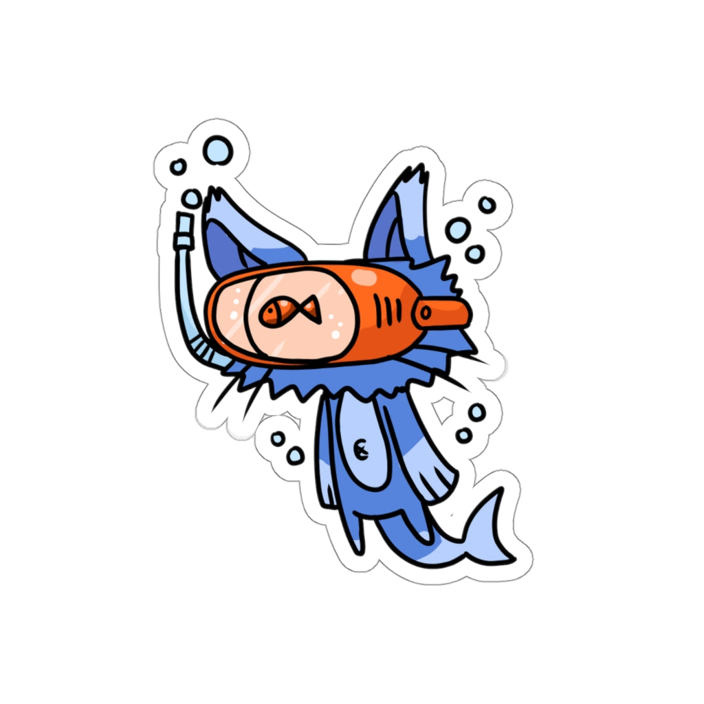 Dolphin Cat Die-Cut Sticker
