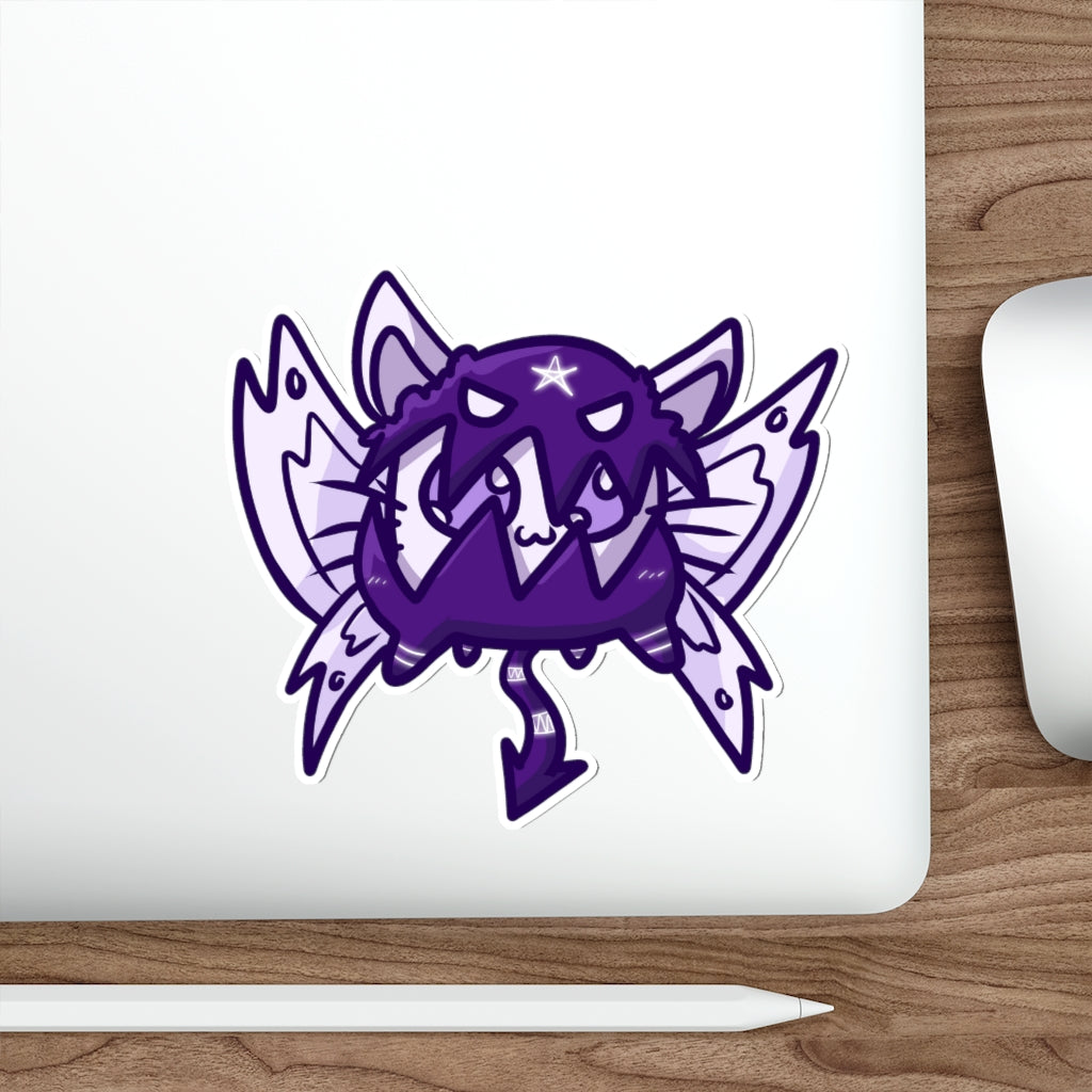 Moth Monster Cat Die-Cut Sticker