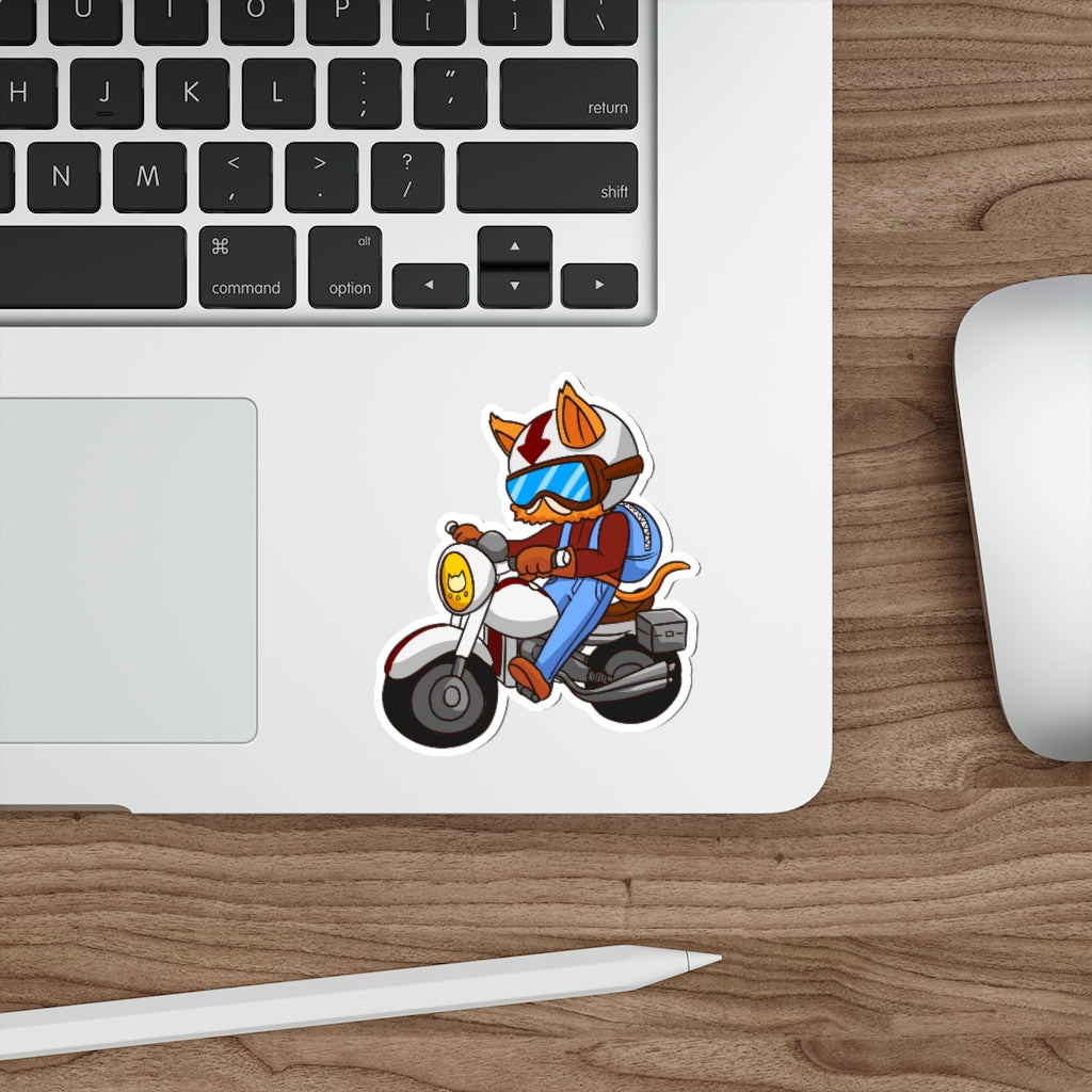 Biker Cat Die-Cut Sticker