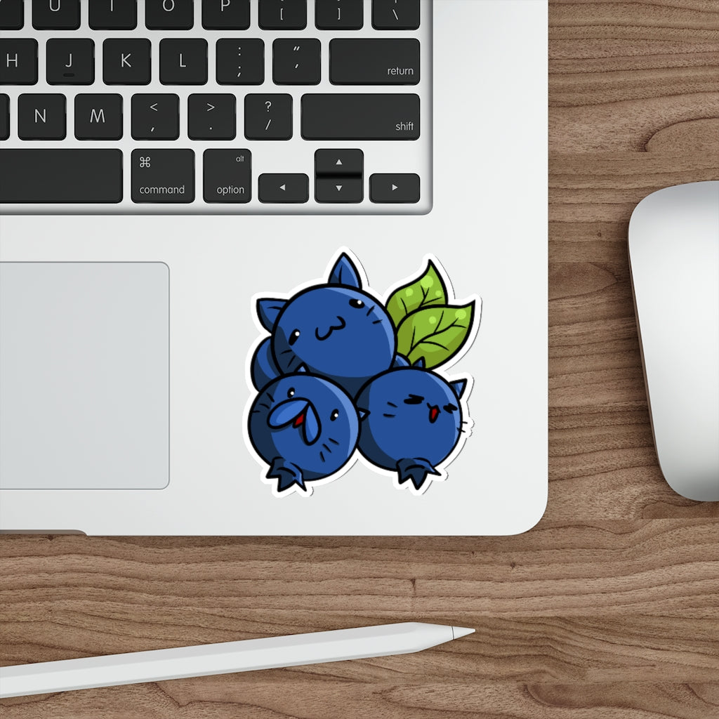 Blueberry Cats Die-Cut Sticker