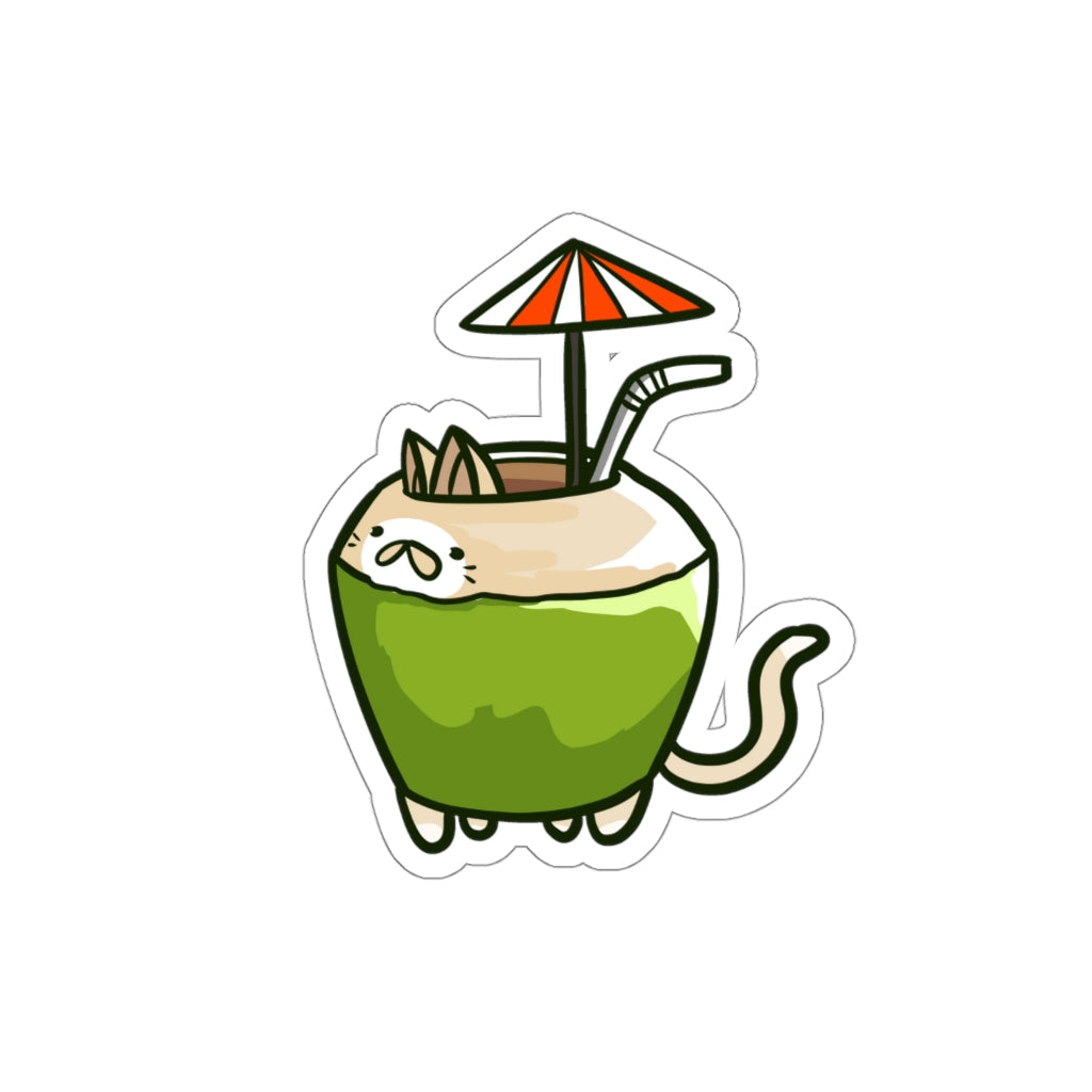 Coconut Cat Die-Cut Sticker