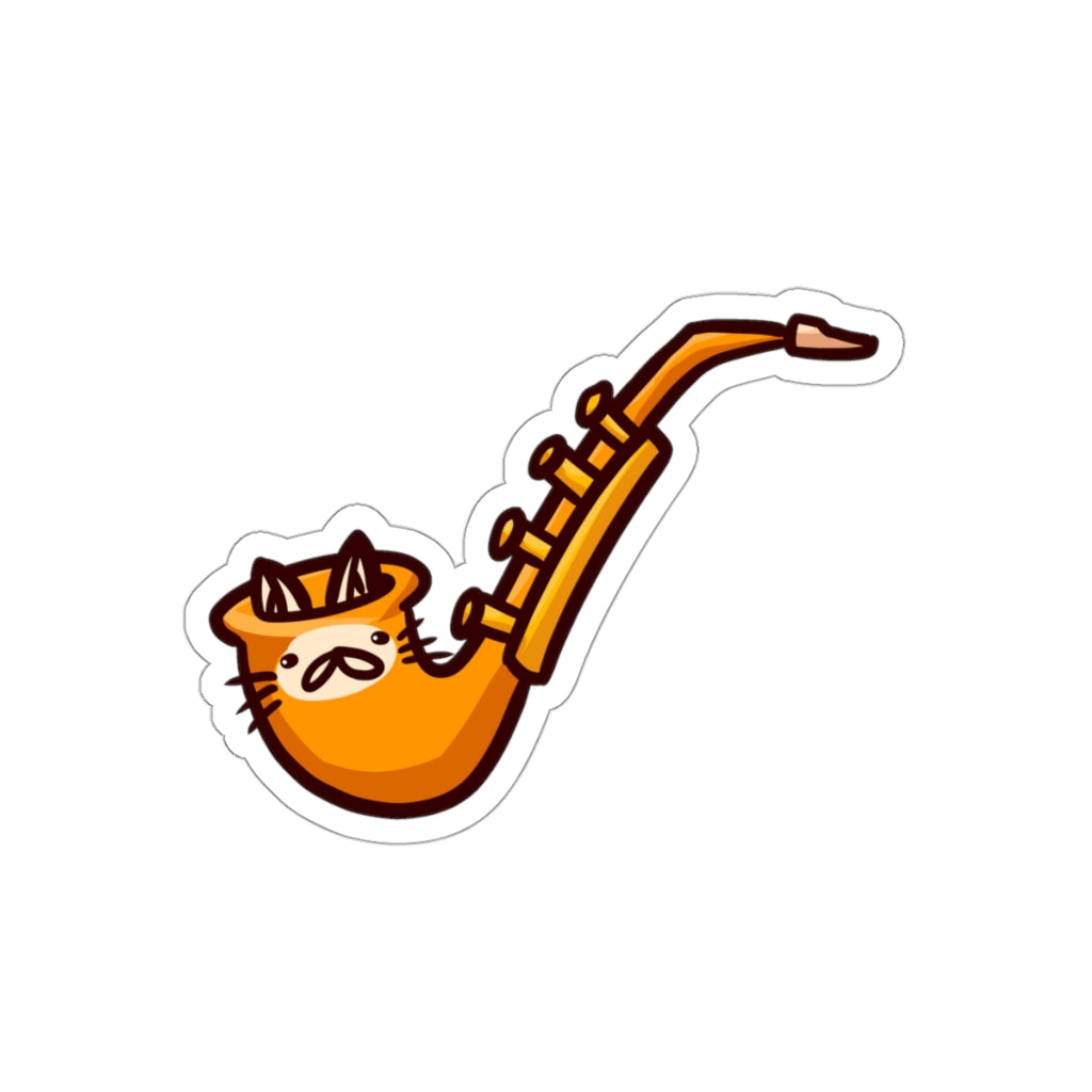 Saxophone Cat Die-Cut Sticker