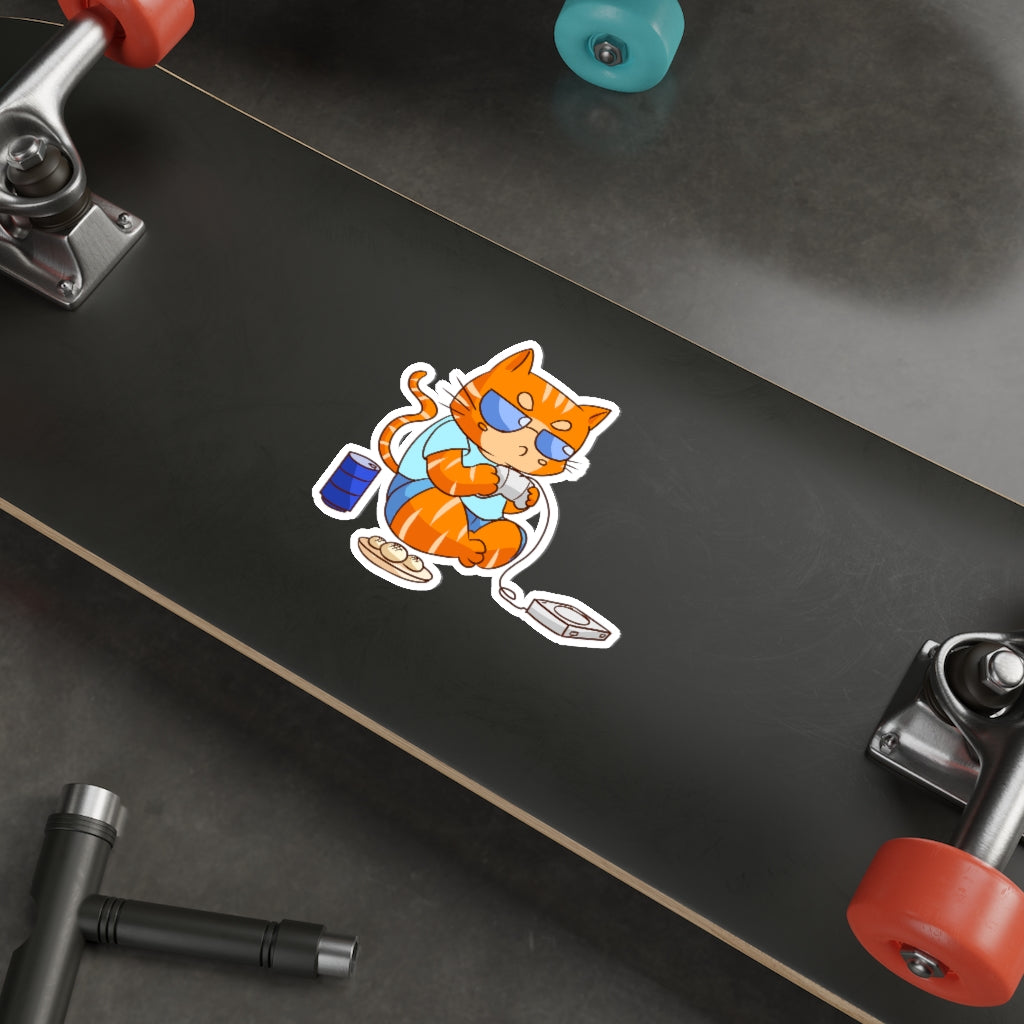 Gamer Cat Die-Cut Sticker