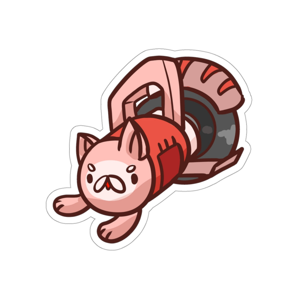 Circular Saw Cat Die-Cut Sticker