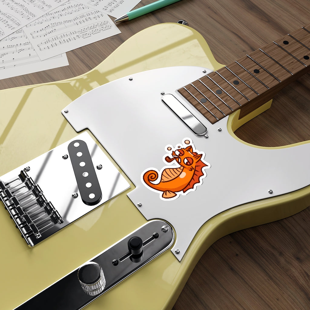 Seahorse Cat Die-Cut Sticker