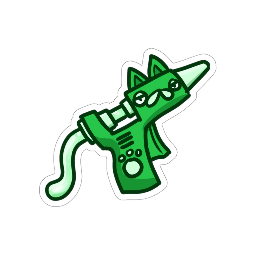 Glue Gun Cat Die-Cut Sticker