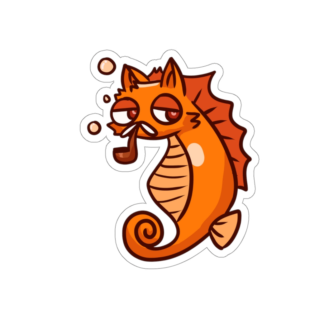 Seahorse Cat Die-Cut Sticker