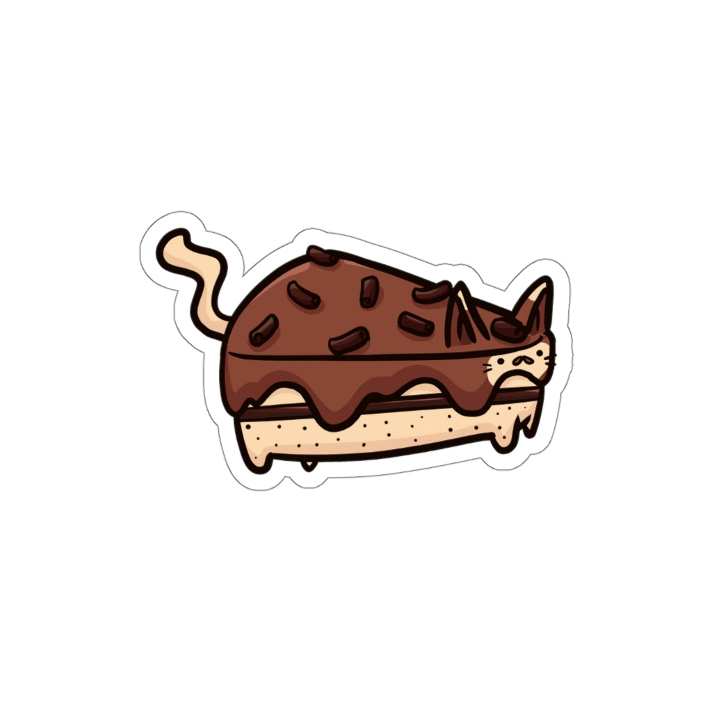Chocolate Cake Cat Die-Cut Sticker