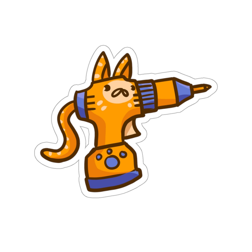 Drill Cat Die-Cut Sticker