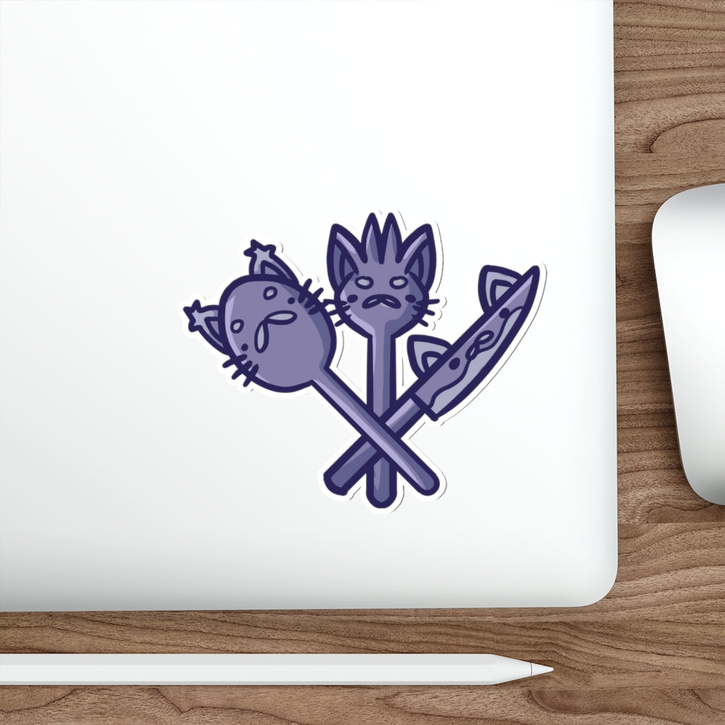 Utensil Cats Die-Cut Sticker