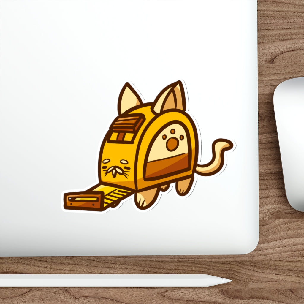 Tape Measure Cat Die-Cut Sticker