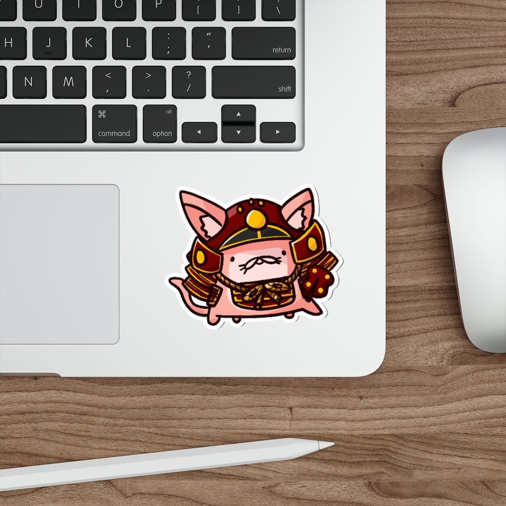 Little Samurai Cat Die-Cut Sticker