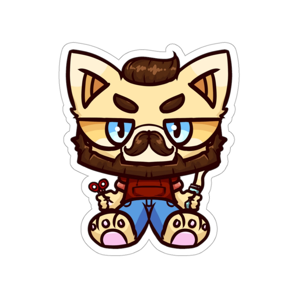 Barber Cat Die-Cut Sticker