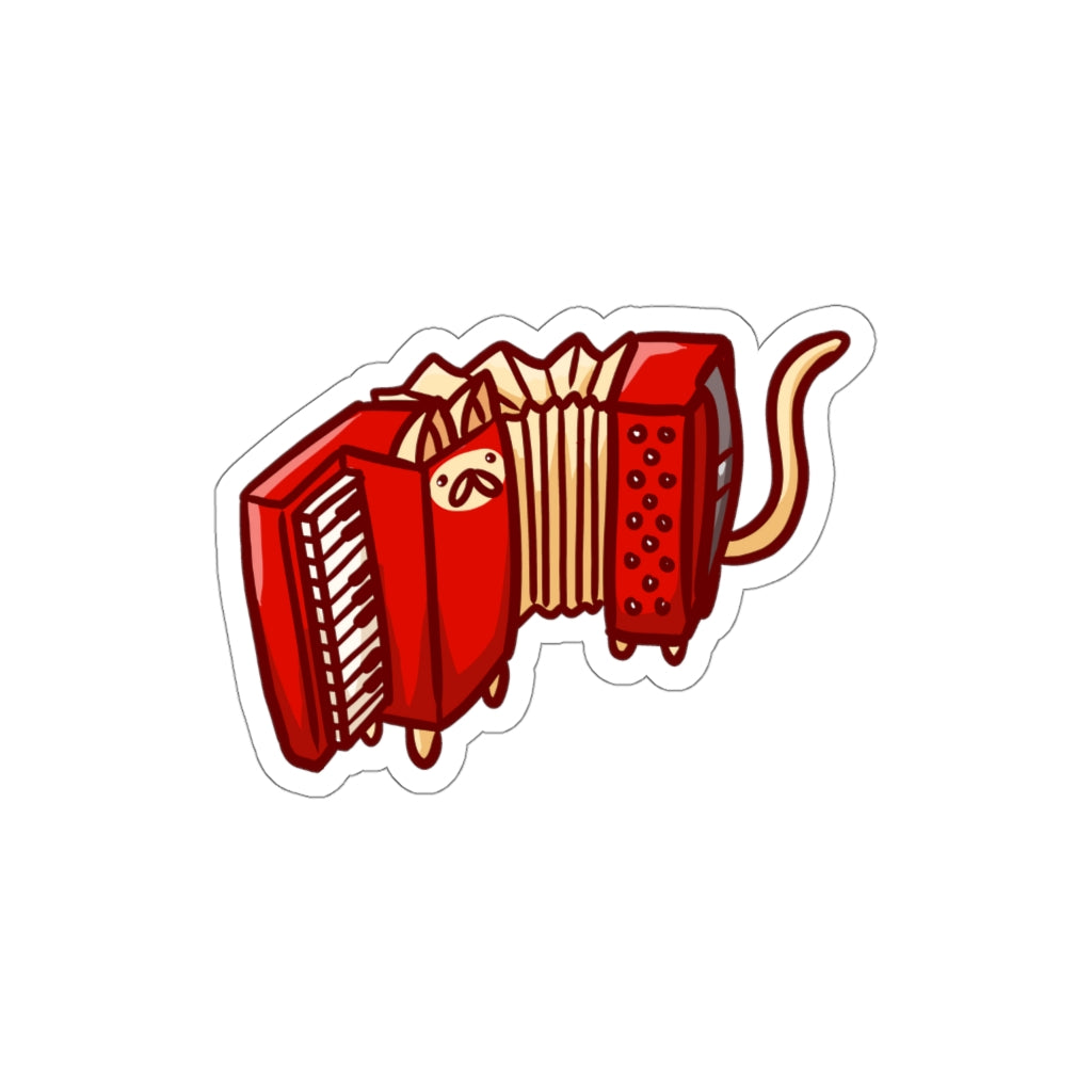 Accordion Cat Die-Cut Sticker