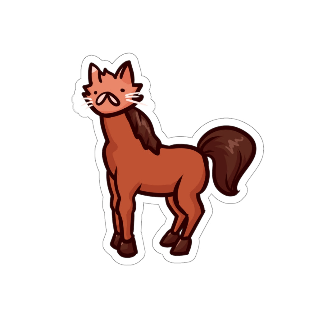 Horse Cat Die-Cut Sticker