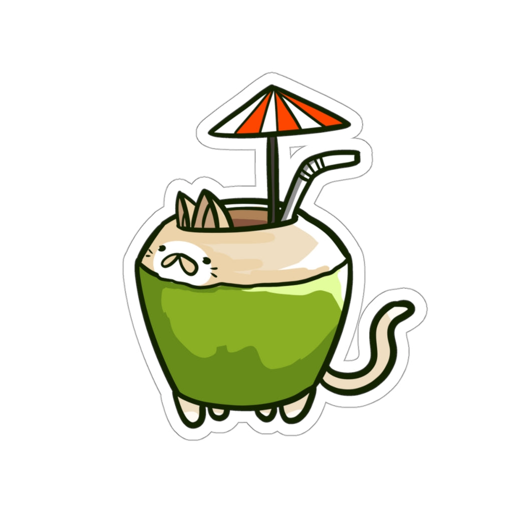 Coconut Cat Die-Cut Sticker