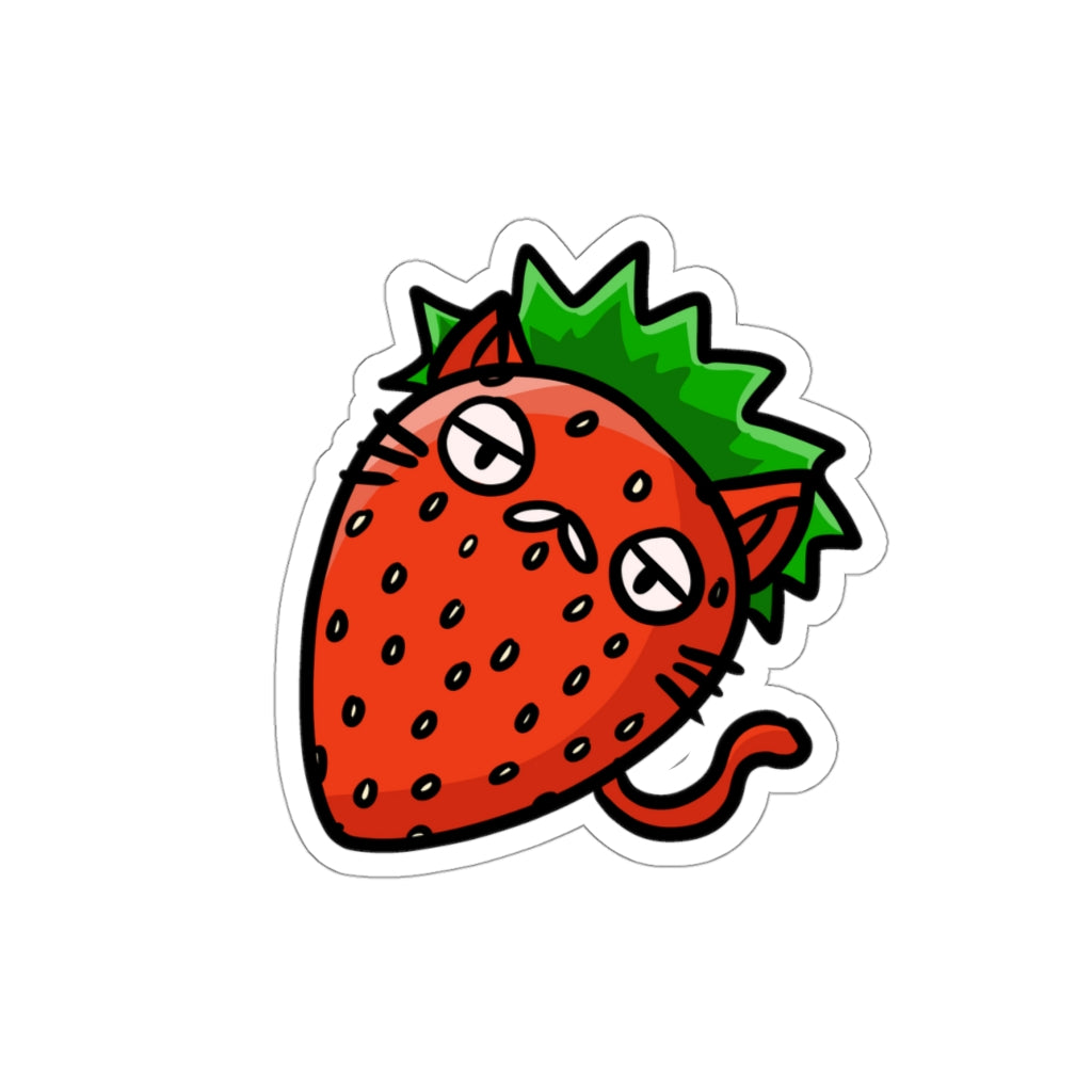 Strawberry Cat Die-Cut Sticker