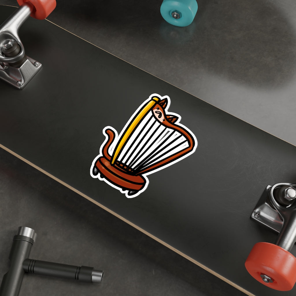 Harp Cat Die-Cut Sticker