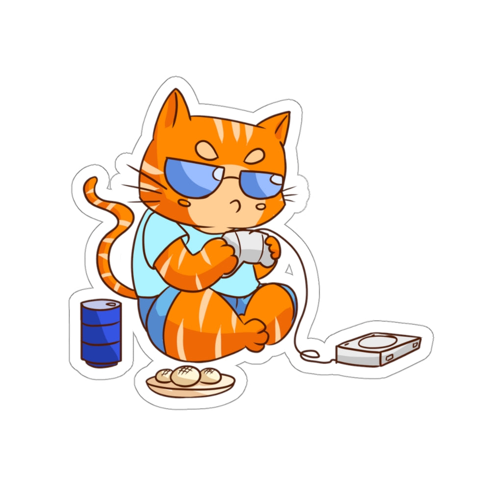 Gamer Cat Die-Cut Sticker