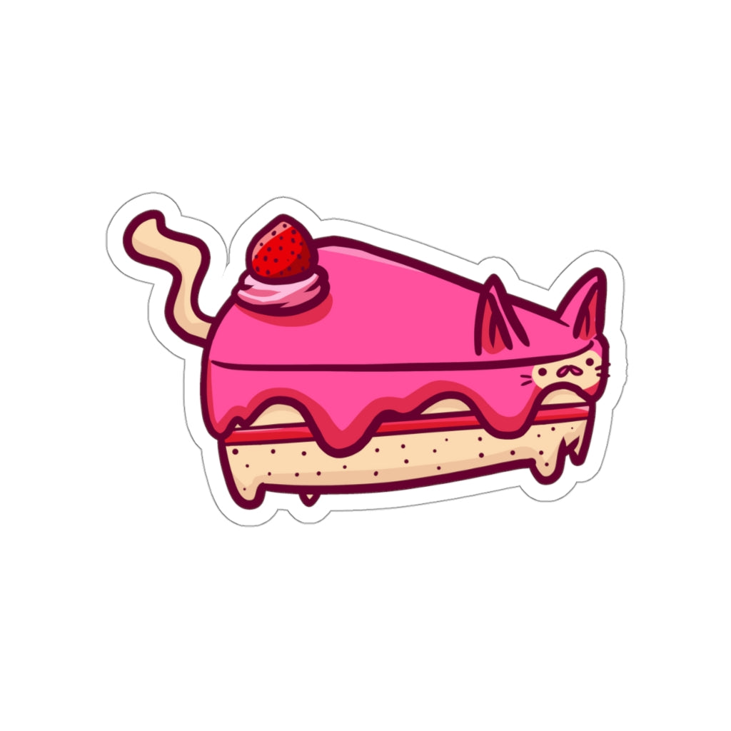 Strawberry Cake Cat Die-Cut Sticker