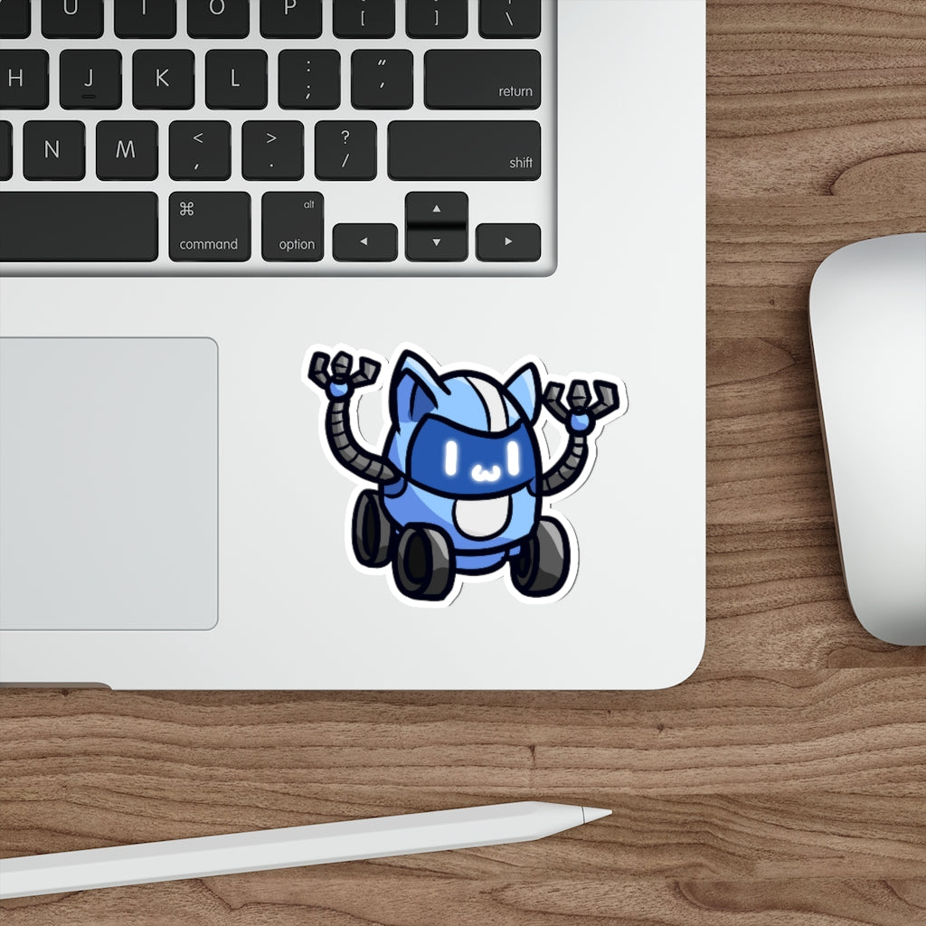 Wheeled Robot Cat Die-Cut Sticker