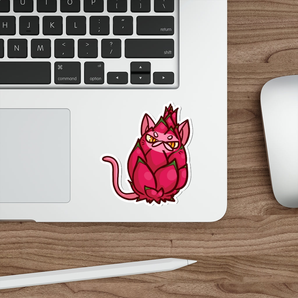 Dragon Fruit Cat Die-Cut Sticker