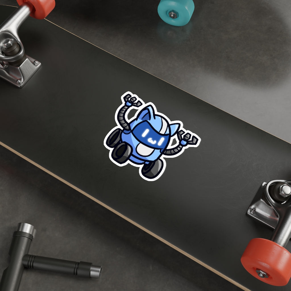 Wheeled Robot Cat Die-Cut Sticker