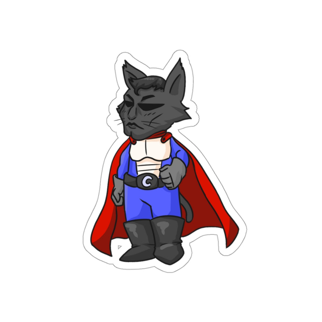 Super Hero Cat Die-Cut Sticker