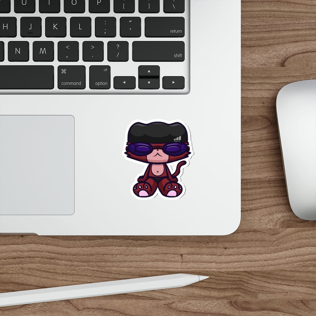 Swimmer Cat Die-Cut Sticker