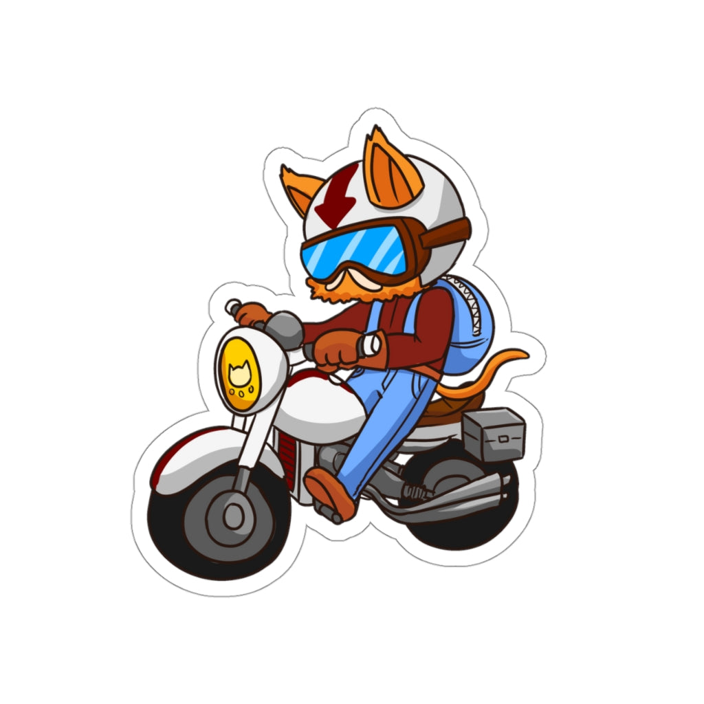 Biker Cat Die-Cut Sticker