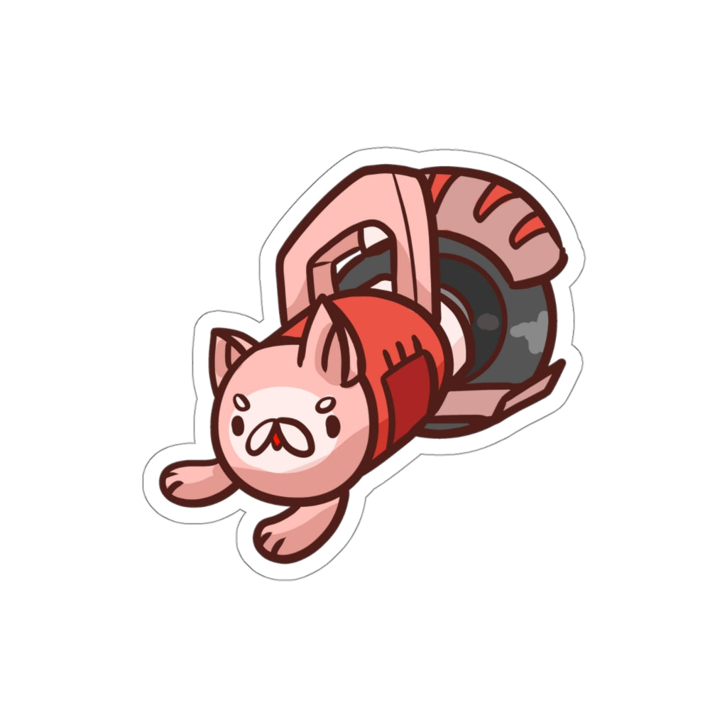 Circular Saw Cat Die-Cut Sticker