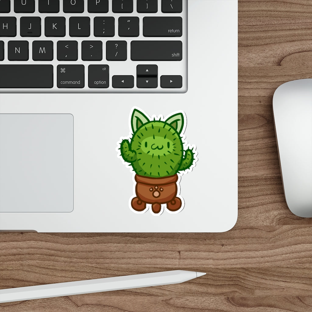 Cactus Cat Die-Cut Sticker
