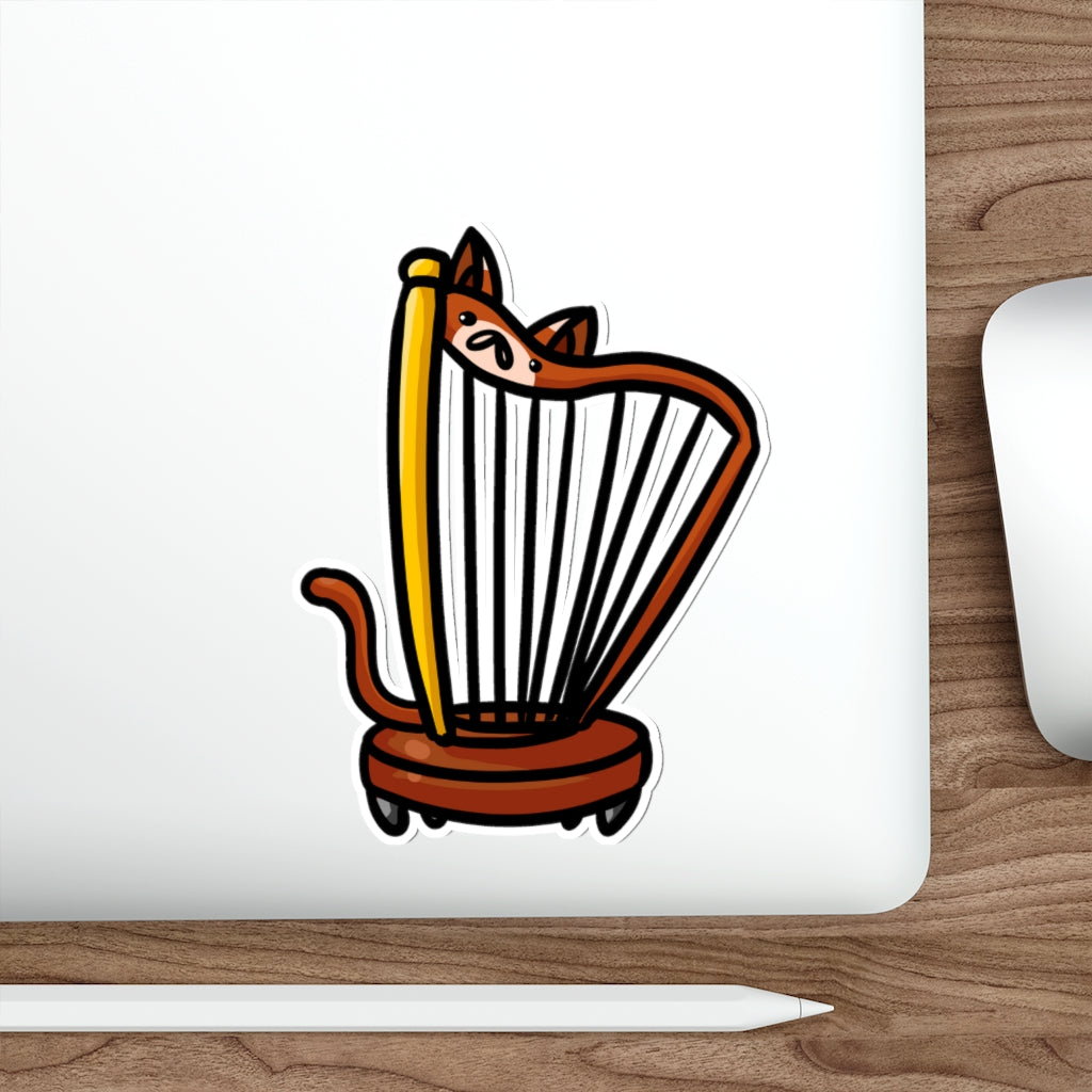 Harp Cat Die-Cut Sticker