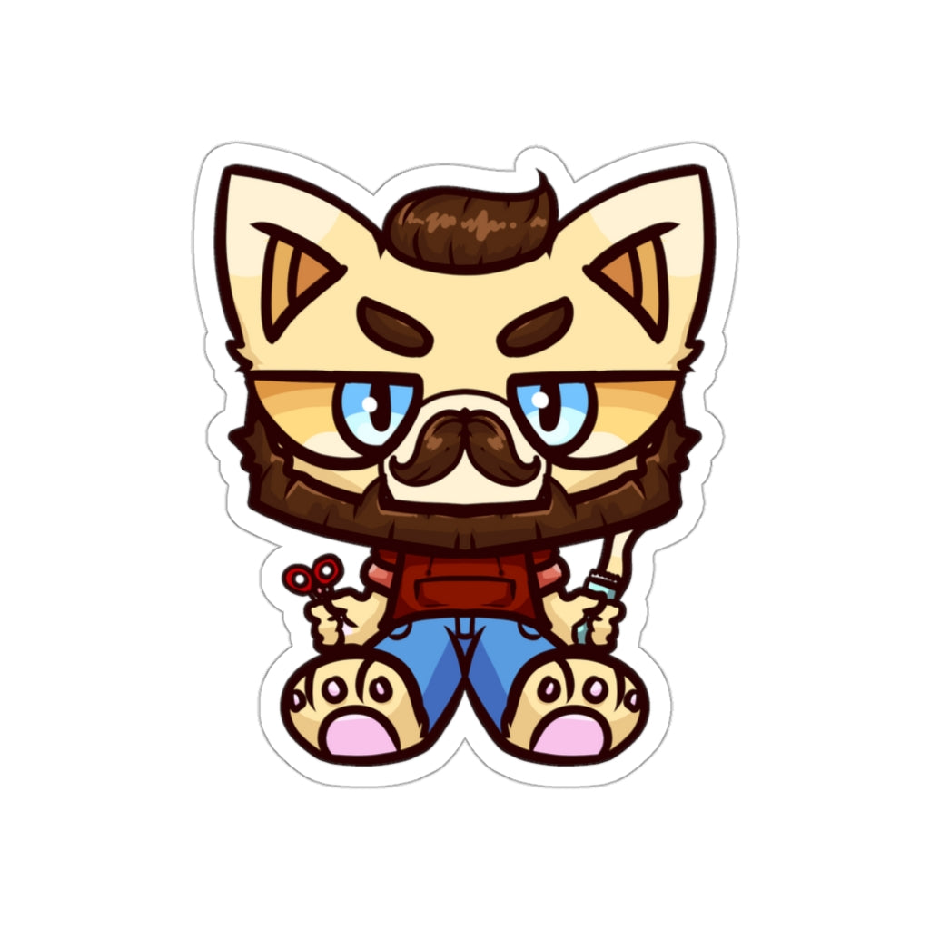 Barber Cat Die-Cut Sticker