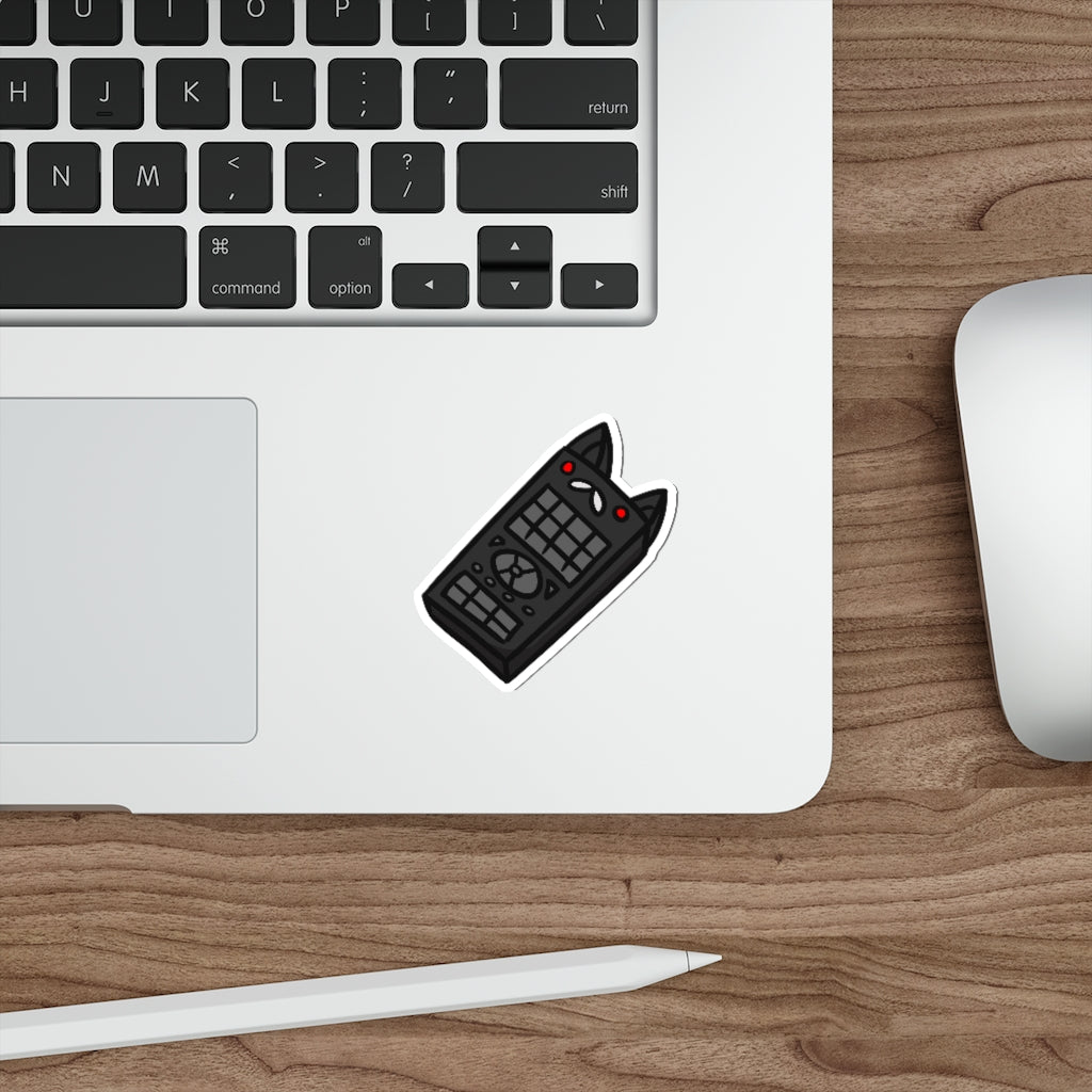 Remote Cat Die-Cut Sticker