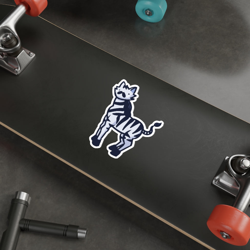 Zebra Cat Die-Cut Sticker