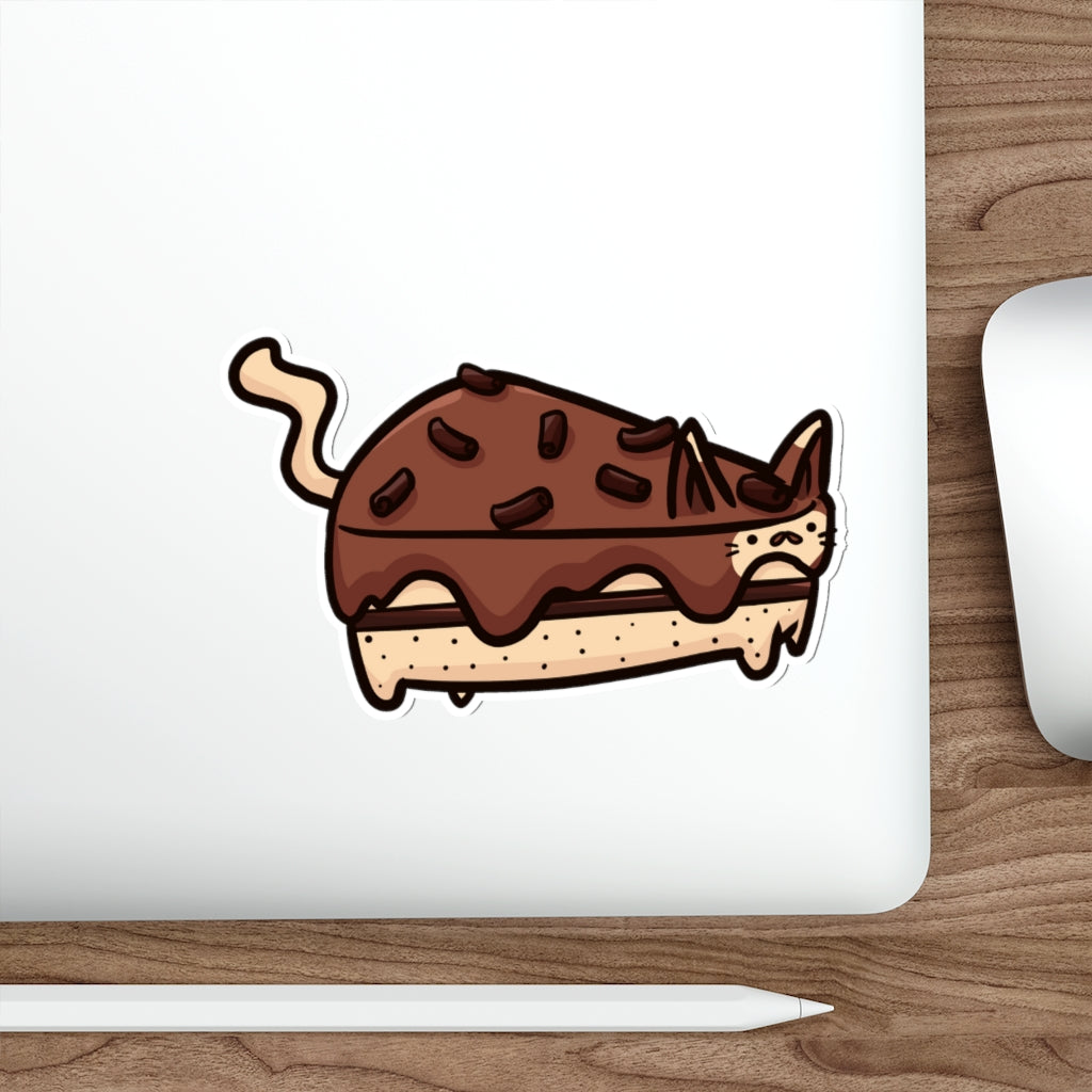 Chocolate Cake Cat Die-Cut Sticker