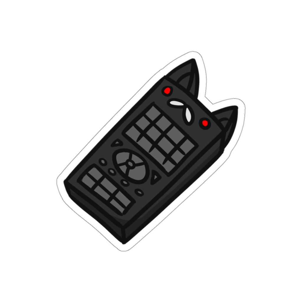 Remote Cat Die-Cut Sticker