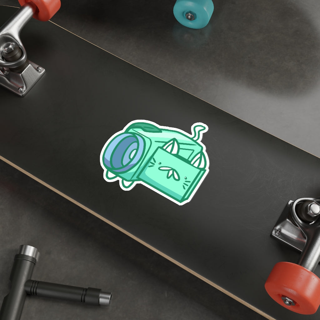 Camcorder Cat Die-Cut Sticker
