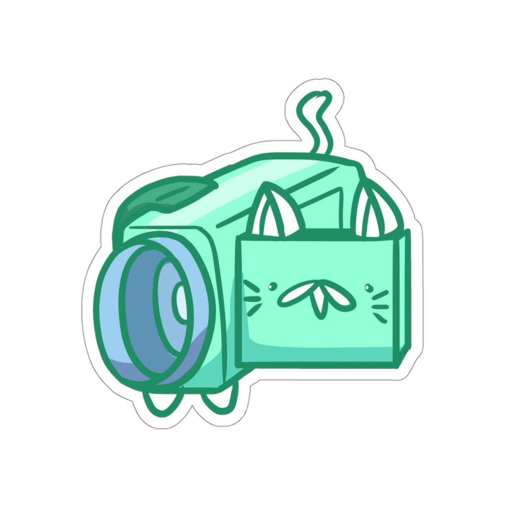 Camcorder Cat Die-Cut Sticker