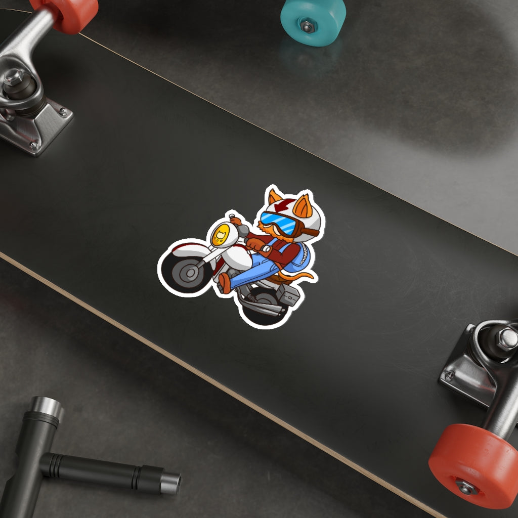 Biker Cat Die-Cut Sticker